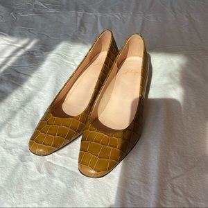 J. Crew crocodile short heels